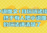 小说推文1月份玩法指南，终于有人把小说推文的玩法讲清楚了!