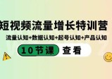 短视频流量增长特训营：流量认知+数据认知+起号认知+产品认知