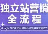 独立站营销全流程，Google SEO优化，社媒站外引流，独家营销技巧