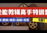 全能剪辑-高手特训教程：剪辑+思维+调色+拍摄+包装（5合1）53节课