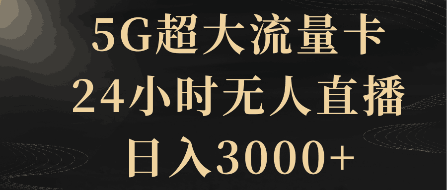 5G超大流量卡，24小时无人直播，日入3000+  第1张